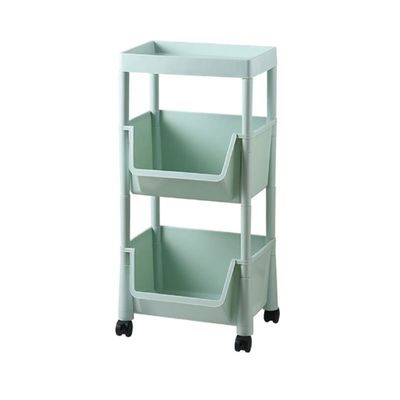 HIHELO Stackable Fruit Vegetable Storage Cart Home Kitchen Multi-Layer Storage Rack Vegetable and Fruit Rack Floor-to-Ceiling Daily Fruit Storage Basket Fruit Basket for Kitchen (Color : 2 Floors)