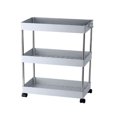 Stackable Fruit Vegetable Storage Cart Kitchen Storage Rack Living Room Bathroom Office Shelf Gadgets Stainless Steel Rack Trolley Food Container Storage Rack Fruit Basket for Kitchen ( Color : 3 laye