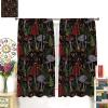 Mushroom Kitchen Curtains, Forest Wild Mushroom Fern Home Bedroom Living Room Blackout Curtains 2 Sets 52x84in view 3