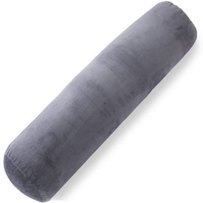 1 MIDDLE ONE Body Pillow for Adults, Bolster Pillow with Removable Velvet Cover, Long Round Cervical Roll Pillow, 35 x 7.87 Inches, Grey