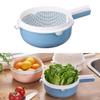 2-piece Double Layer Rice Strainer Fine Mesh Sink Drain Basket with Handle Fruit Vegetable Washing Basket Portable Storage Rack view 2