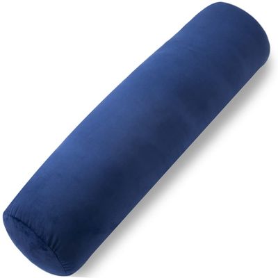 1 MIDDLE ONE Body Pillow for Adults, Bolster Pillow with Removable Velvet Cover, Long Round Cervical Roll Pillow, 35 x 7.87 Inches, Blue