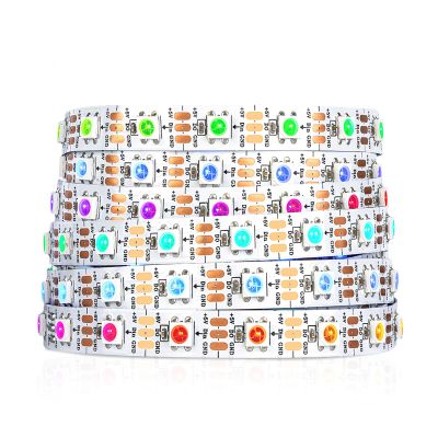 SEZO WS2812B LED Strip Light 16.4FT 60Pixel/M 300LEDs DC5V Individual Addressable LED Strip SMD5050 RGB Dream Color Programmable LED Light Strip Flexible IP30 Non-Waterproof White PCB