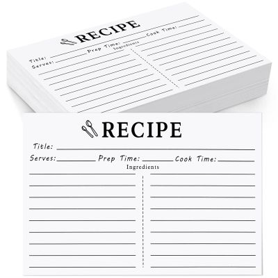 46 Count Recipe Cards, Recipe Cards 5x7 White, 5x7 Recipe Card Double Sided, Blank Recipe Card for Bridal Shower and Wedding