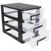 DOITOOL Three- Layer Storage Drawers - Portable Plastic Drawers Organizer - Transparent Kitchen Pantry Storage Cabinet Multifunction Plastic Drawers for Home Office BedroomBlack view 1