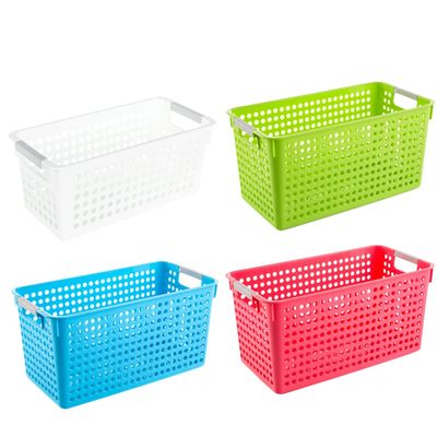 Zerodeko 10pcs Plastic Square Storage Baskets Mini Home Desktop Organizer Cute Storage Boxes for Shelves Color