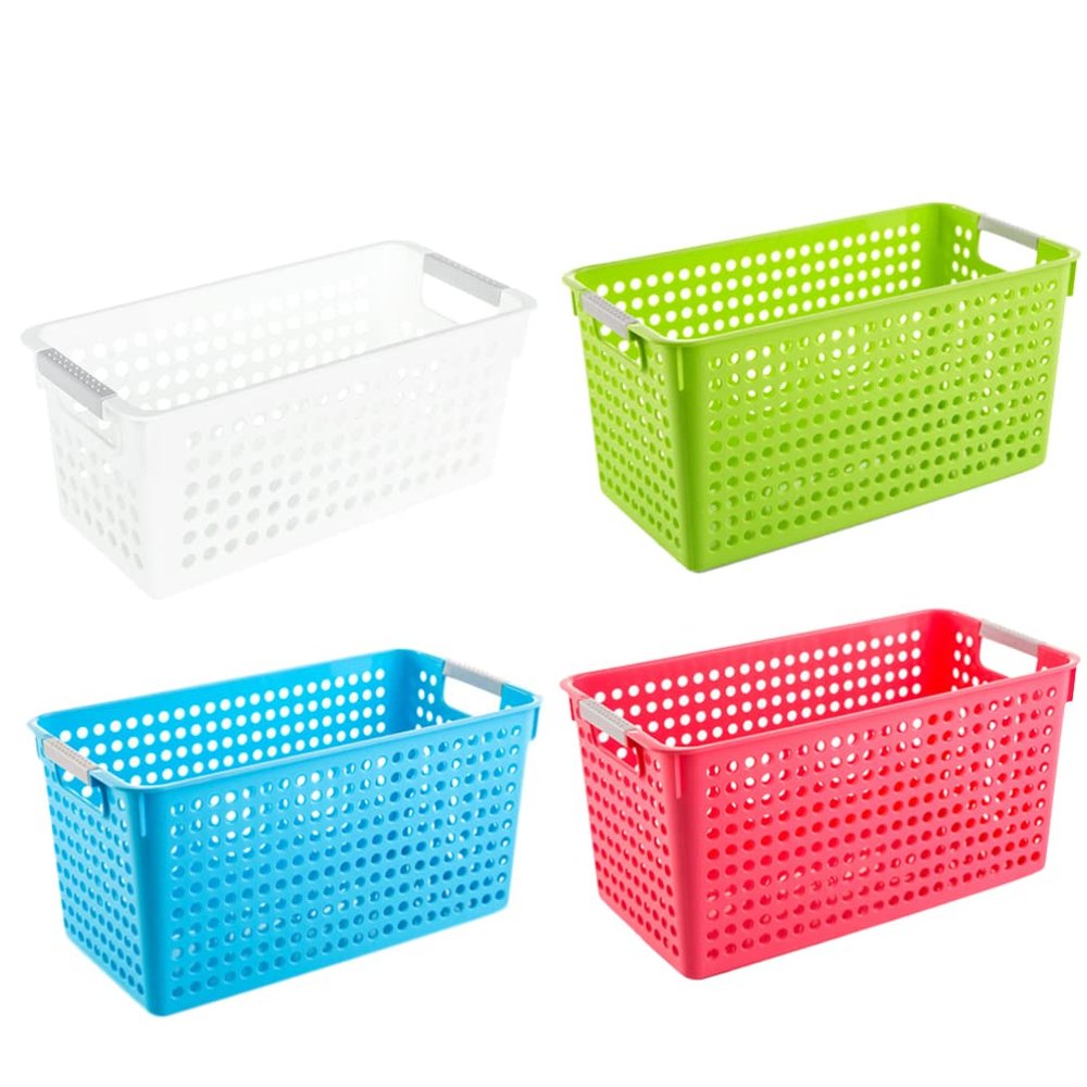 Zerodeko 10pcs Plastic Square Storage Baskets Mini Home Desktop Organizer Cute Storage Boxes for Shelves Color
