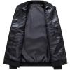 Maiyifu-GJ Men's Stand Collar Leather Bomber Jacket Lightweight Faux Leather Motorcycle Jackets Slim Fit Zip Up Biker Coat (Black,6X-Large) view 3