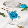 DuHouse 25Pcs Artificial Roses Flowers Fake Roses with Stems Real Touch Foam Flowers for DIY Wedding Bouquet Party Centerpiece Floral Arrangement Party Home Decor(Middle Blue) view 3