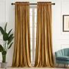 Luxury Gold Velvet Curtains 90 inches: Living Room Luxury Room Darkening Curtain - Elegant Bedroom Thermal Insulated Modern Heavy Thick Soft Soundproof Rod Pocket Window Drapes Set of 2 Panels view 1