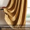 Luxury Gold Velvet Curtains 90 inches: Living Room Luxury Room Darkening Curtain - Elegant Bedroom Thermal Insulated Modern Heavy Thick Soft Soundproof Rod Pocket Window Drapes Set of 2 Panels view 3
