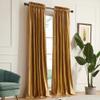 Luxury Gold Velvet Curtains 90 inches: Living Room Luxury Room Darkening Curtain - Elegant Bedroom Thermal Insulated Modern Heavy Thick Soft Soundproof Rod Pocket Window Drapes Set of 2 Panels view 4