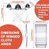 Indoor Portable Clothes Airer, 20 Bars Heated Aluminum Pole, Foldable Heated Clothes Laundry Drying Horse Rack, Electric Clothes Dryer, Standing Home Clothing Drying Machine view 2