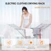 Heated Clothes Airer, Folding Laundry Drying for Easy Storage Towel Shirts Bed Sheets Dry, with 20 Bars Winged Windproof Indoor Horse Rack, Heated Drying Rack view 4