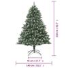 vidaXL Artificial PVC Christmas Tree with Stand - 82.7", Green and White Snow-Flocked Look, Easy Assembly with Hinged Construction, Durable and Sturdy, Comes with 38 Cones and 874 Pointed Tips view 2