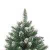 vidaXL Artificial PVC Christmas Tree with Stand - 82.7", Green and White Snow-Flocked Look, Easy Assembly with Hinged Construction, Durable and Sturdy, Comes with 38 Cones and 874 Pointed Tips view 4