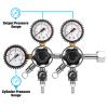 TMCRAFT Keg CO2 Regulator, Triple Gauge CGA-320 Pressure Regulator with 0-60 PSI Working Pressure & 0-3000 PSI Tank Pressure, Kegerator Regulator with Safety Pressure Relief Valve view 4