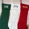 NACRE APPAREL Personalized Christmas Knitted Stocking Custom Christmas Stocking with Name Custom Name Stocking Xmas Stockings view 2