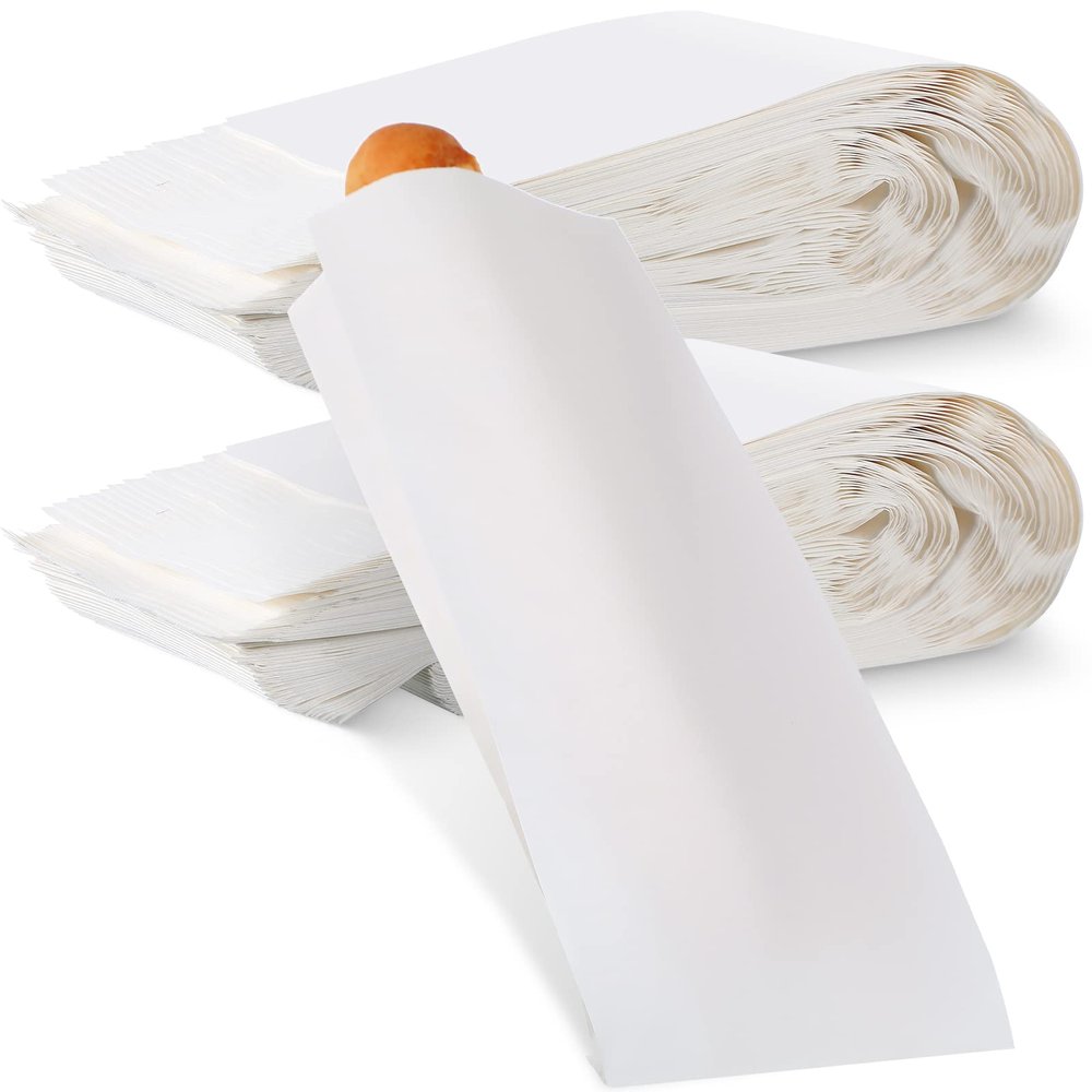 Yahenda 150 Pieces Paper Bread Bag French Breads Storage Bags Disposable Homemade Long Bread Cookie Packaging for Bakery or Food Baking, 4.5 x 2.5 x 16 Inches(White)