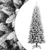 vidaXL 70.9" Artificial Christmas Tree with Flocked Snow, PVC/PE & Steel Construction - Easy Assembly with Hinged Design - Stable Stand - Realistic & Bushy Appearance - Durable & Sustainable view 1