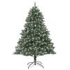 Tidyard Artificial Christmas Tree, 180 inch Pre-lit Foldable PVC Holiday Tree with Stand, Green and White Cone Shaped Indoor Decoration for Living Room Christmas Decor view 1