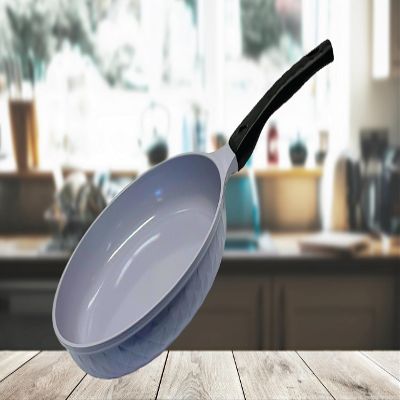 12" Ceramic Coating Interior and Exterior Cooking Frying Pan, Made In Korea