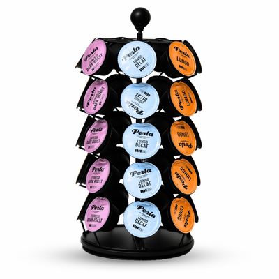 Maypes Coffee Capsule Holder  Pod Holder Compatible with K-Cup Pods  Durable and Elegant Pods Carousel for Kitchen Counters and Coffee Cart - Coffee Pod Holder for 35 Pods  14.5 x 6.75-inch