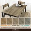 CAPHAUS 4 Pieces Dining Table Set for 4 w/Bench and Chairs, Modern Table Set for Dining Room, Home, Kitchen w/Storage Rack, Rectangle Table, Bench & Two Chairs, Space-Saving Dining Set, Grey Oak view 2