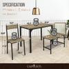 CAPHAUS 4 Pieces Dining Table Set for 4 w/Bench and Chairs, Modern Table Set for Dining Room, Home, Kitchen w/Storage Rack, Rectangle Table, Bench & Two Chairs, Space-Saving Dining Set, Grey Oak view 3