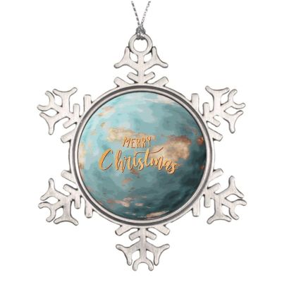 3-Inch Snowflake Pewter Christmas Ornament Merry Christmas Uranus Xmas Tree Hanging Ornament 2022 Winter Christmas Tree Decorations Holiday Stocking Stuffer Gift for Family Friends