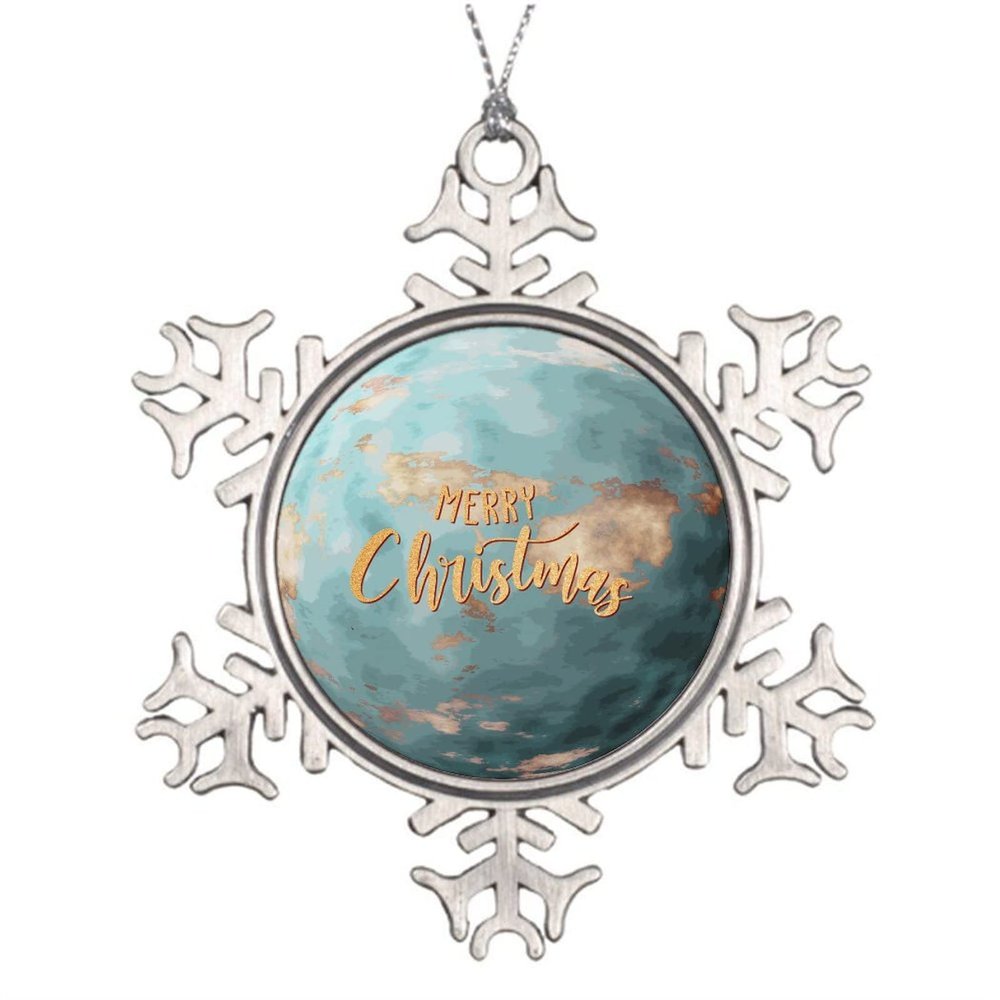 3-Inch Snowflake Pewter Christmas Ornament Merry Christmas Uranus Xmas Tree Hanging Ornament 2022 Winter Christmas Tree Decorations Holiday Stocking Stuffer Gift for Family Friends