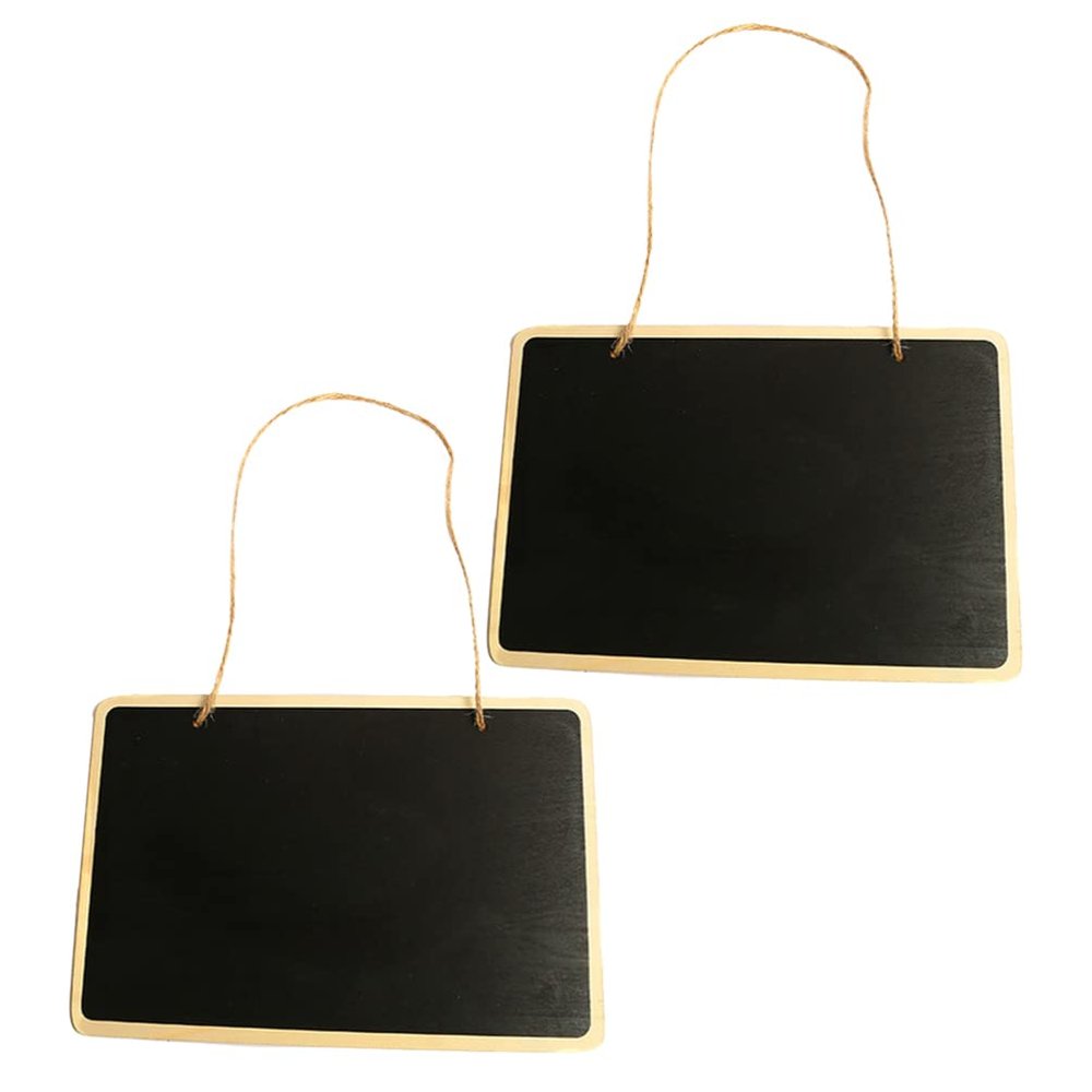 LIFKOME 2pcs Chalkboard Notice Boards Rope Portable for Weddings Home Decor Stylish Wooden Frame Versatile Message Writing Board for Events
