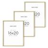 HAUS AND HUES 16x20 Gold Picture Frames - Modern Aluminum Wall Art Display - Lightweight 16x20 Frames for Posters, Prints, Photos - Ready-to-Hang Vertically & Horizontally (Set of 3) view 1