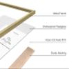 HAUS AND HUES 16x20 Gold Picture Frames - Modern Aluminum Wall Art Display - Lightweight 16x20 Frames for Posters, Prints, Photos - Ready-to-Hang Vertically & Horizontally (Set of 3) view 2