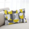 LEOSUCRE Rectangle Decorative Throw Pillow Cover, Yellow Gray Geometric Cushion Cover Soft Cushion Case Pillowcase for Couch Sofa Bedroom Car Home Decor 12x20 Inch Nordic Abstract Circle Design view 1