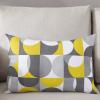 LEOSUCRE Rectangle Decorative Throw Pillow Cover, Yellow Gray Geometric Cushion Cover Soft Cushion Case Pillowcase for Couch Sofa Bedroom Car Home Decor 12x20 Inch Nordic Abstract Circle Design view 3