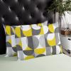 LEOSUCRE Rectangle Decorative Throw Pillow Cover, Yellow Gray Geometric Cushion Cover Soft Cushion Case Pillowcase for Couch Sofa Bedroom Car Home Decor 12x20 Inch Nordic Abstract Circle Design view 4