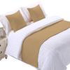 5 Piece Bed Runner Scarf Protector SDipcover Bed Decorative Scarf for Bedroom Hotel Wedding Room - 800 TC-100% Egyptian Cotton, Solid (Twin, Taupe) view 2