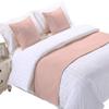 5 Piece Bed Runner Scarf Protector SDipcover Bed Decorative Scarf for Bedroom Hotel Wedding Room - 800 TC-100% Egyptian Cotton, Solid (California King, Blush) view 2