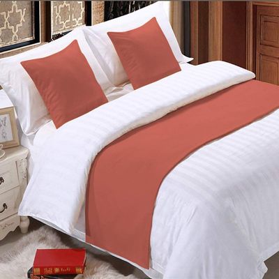 5 Piece Bed Runner Scarf Protector SDipcover Bed Decorative Scarf for Bedroom Hotel Wedding Room - 800 TC-100% Egyptian Cotton, Solid (California King, Brick Red)