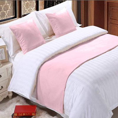 5 Piece Bed Runner Scarf Protector SDipcover Bed Decorative Scarf for Bedroom Hotel Wedding Room - 800 TC-100% Egyptian Cotton, Solid (Queen, Light Pink)