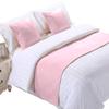 5 Piece Bed Runner Scarf Protector SDipcover Bed Decorative Scarf for Bedroom Hotel Wedding Room - 800 TC-100% Egyptian Cotton, Solid (Queen, Light Pink) view 2