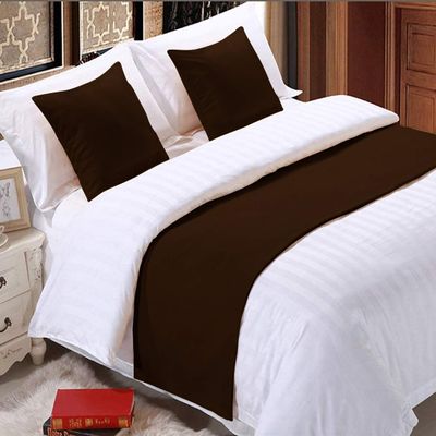 5 Piece Bed Runner Scarf Protector SDipcover Bed Decorative Scarf for Bedroom Hotel Wedding Room - 800 TC-100% Egyptian Cotton, Solid (King, Chocolate)