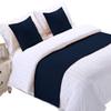 5 Piece Bed Runner Scarf Protector SDipcover Bed Decorative Scarf for Bedroom Hotel Wedding Room - 800 TC-100% Egyptian Cotton, Solid (Twin, Navy) view 2