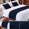 5 Piece Bed Runner Scarf Protector SDipcover Bed Decorative Scarf for Bedroom Hotel Wedding Room - 800 TC-100% Egyptian Cotton, Solid (Twin, Navy) view 3