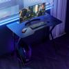 MoNiBloom Computer Desk Modern Design Home Office Gaming X-Shape Black Tabletop Simple Game Table Workstation for Corner Living Room Bedroom view 2