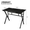 MoNiBloom Computer Desk Modern Design Home Office Gaming X-Shape Black Tabletop Simple Game Table Workstation for Corner Living Room Bedroom view 3