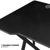 MoNiBloom Computer Desk Modern Design Home Office Gaming X-Shape Black Tabletop Simple Game Table Workstation for Corner Living Room Bedroom view 4