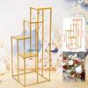 CeRaBuRET Gold 100CM High 4 Layer Wedding Decoration Rack, Gold Road Lead Flower Metal Centerpiece Wedding Supply, Mental Flower Stand For Parties view 2