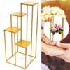 CeRaBuRET Gold 100CM High 4 Layer Wedding Decoration Rack, Gold Road Lead Flower Metal Centerpiece Wedding Supply, Mental Flower Stand For Parties view 3
